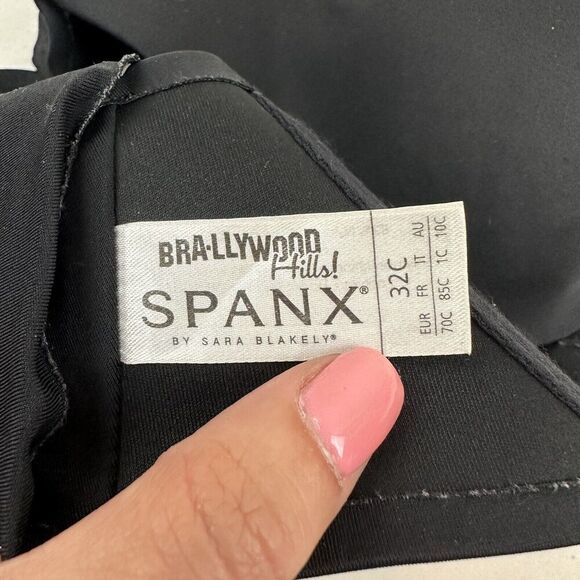 Spanx Brallyywood Hills Sara Blakely Side Slimming Bra Lightly Padded Black 32C - Picture 7 of 8